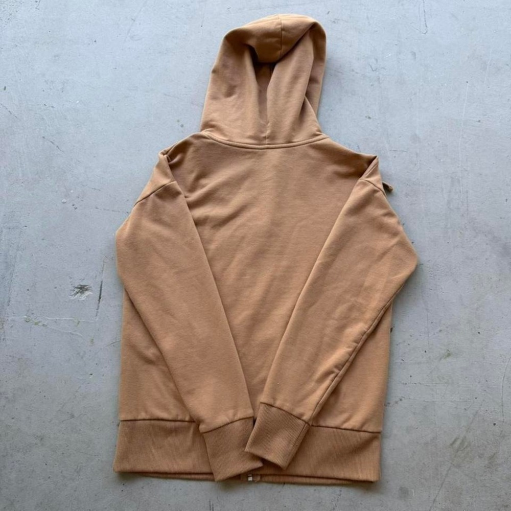Time and Tru Women's Tan Full Zip Hoodie Fleece Lined Minimalist XS - Picture 2 of 5